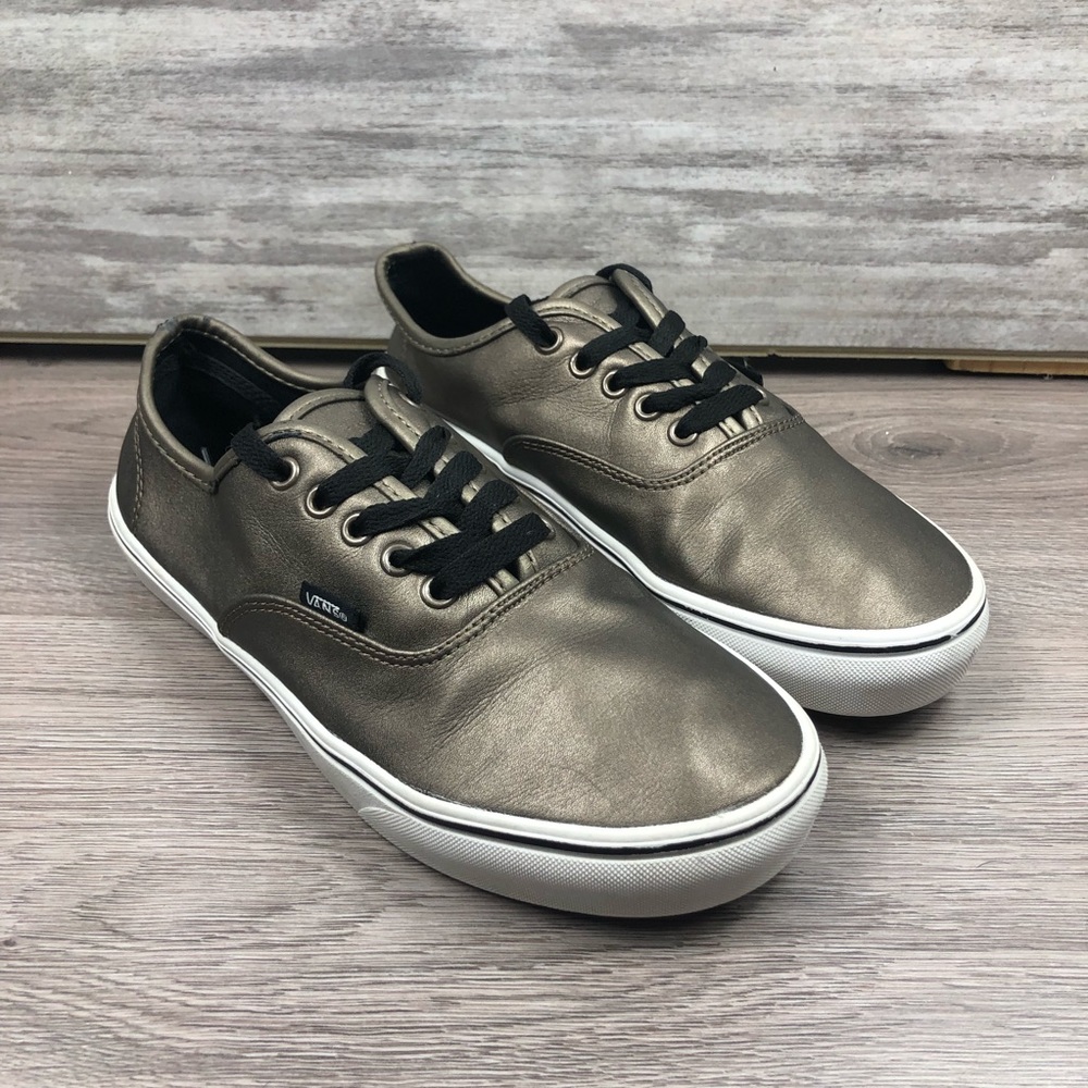 VANS gold metallic sllce up fashion sneakers - Picture 1 of 7